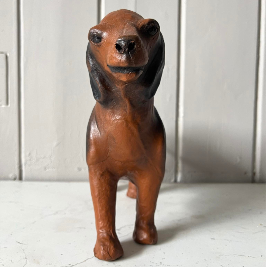 Vintage leather dog front